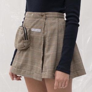 MY MUM MADE IT Plaid Pencil Case Pleat Skirt